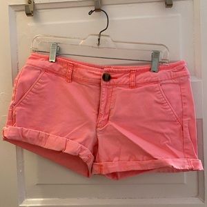 AEO Pink Midi Stretch Shorts